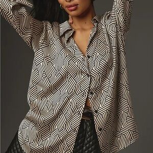 Sanctuary Geometric Black and White Women's Top